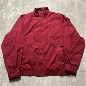 1990's Vintage Whitefish Bay Puffer Jacket Red Burgundy Fleece Lined Size Large